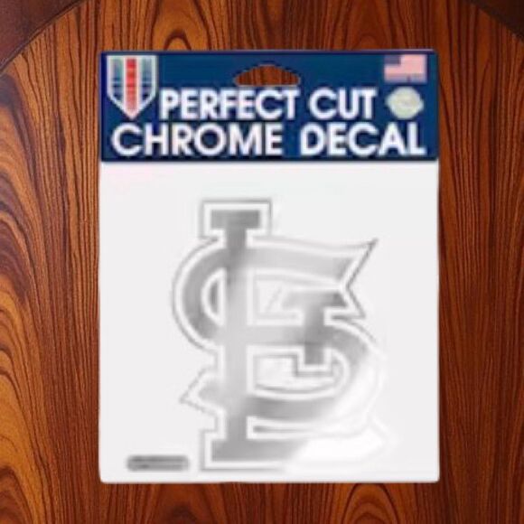 NEW St. Louis Cardinals WinCraft 6" x 6" Perfect Cut Chrome Decal - Picture 2 of 4